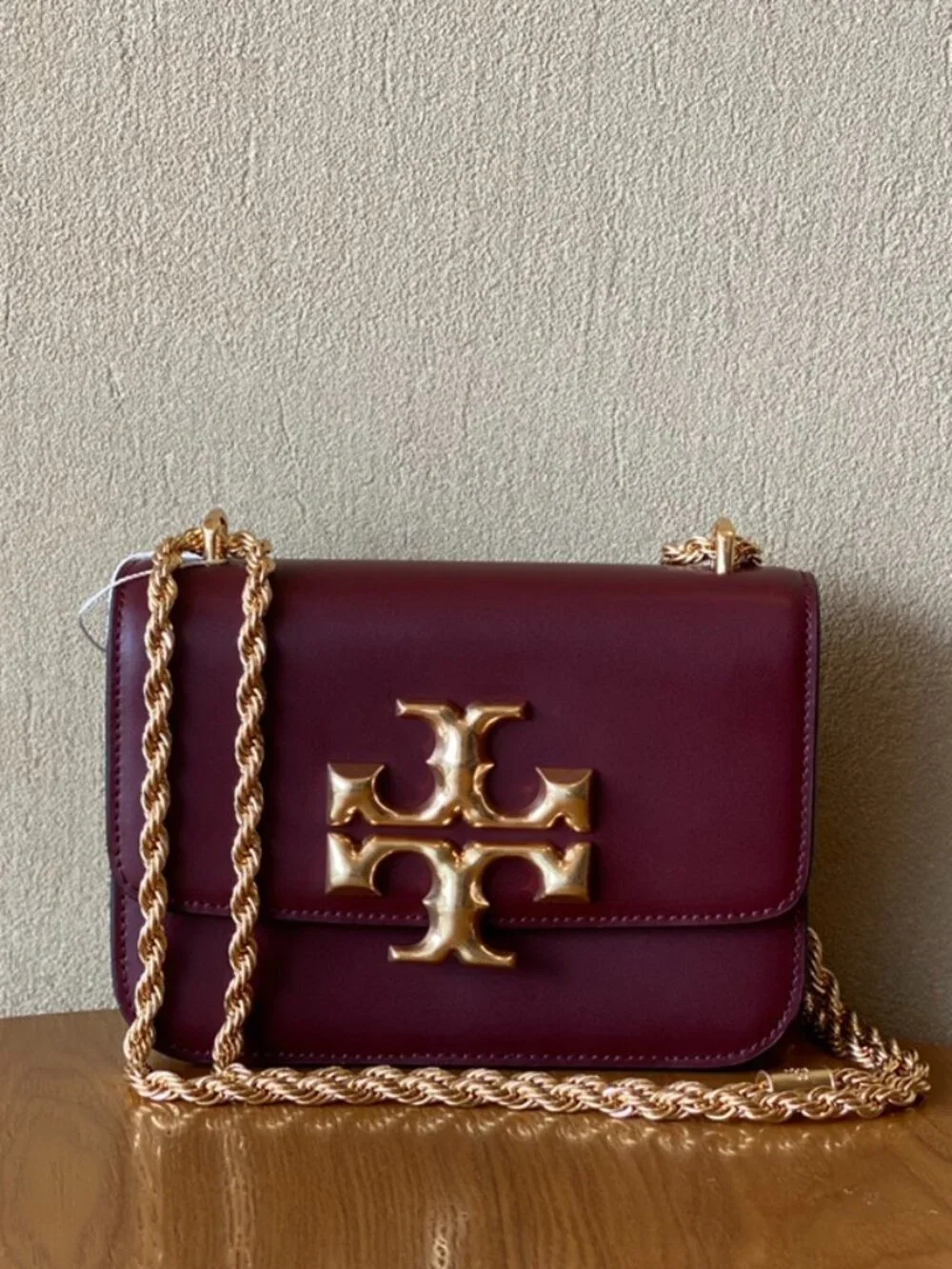 Eleanor Small Shoulder Bag Burgundy Smooth Leather